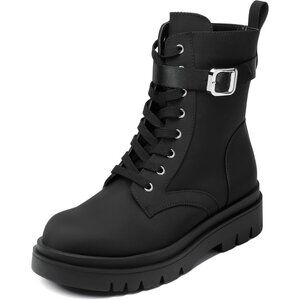 Women's Combat Platform Boots Nylon Splash-Resistant Ankle Shoes Size 7